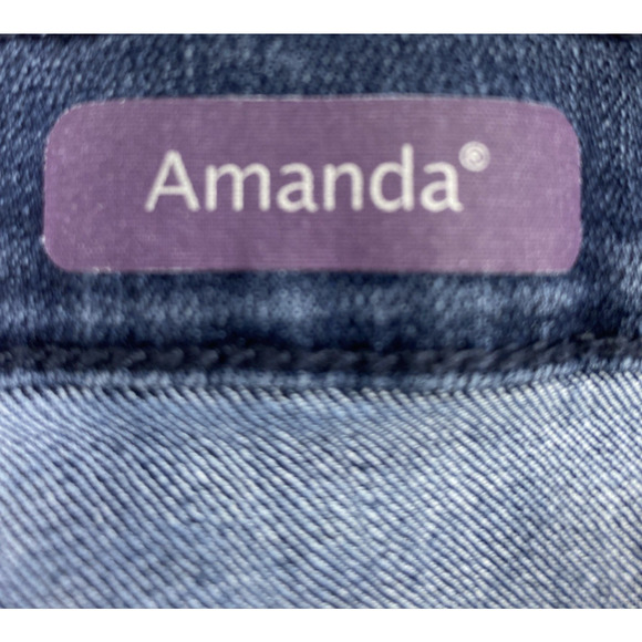 Gloria Vanderbilt Amanda Jeans Womens Sz 18 W Short Dark Wash Denim Straight Mom - Picture 4 of 12